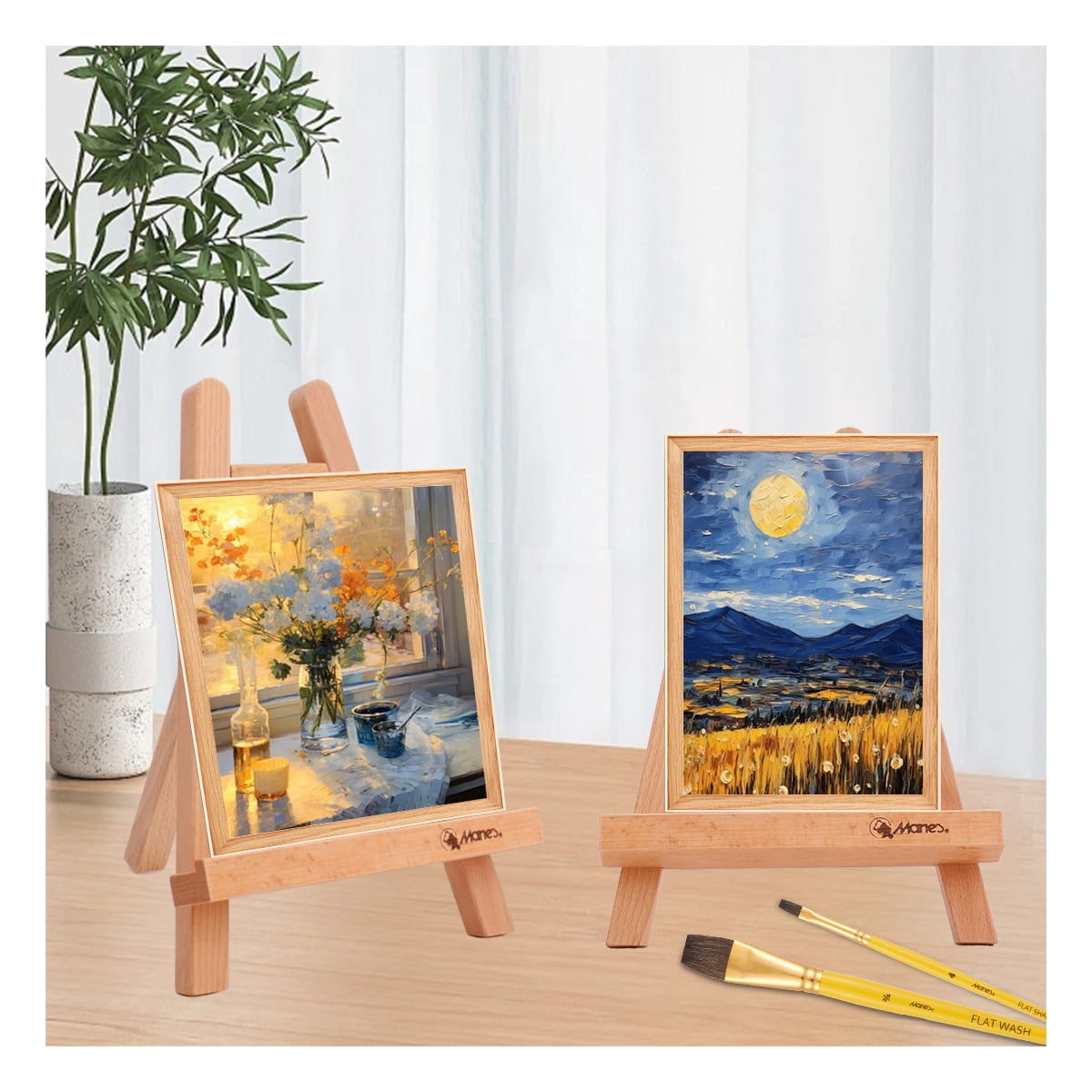 Mini Tabletop Easel – Portable Wooden Display Stand for Painting, Drawing, Art Supplies, Desktop Easel for Canvas, Picture Holder for Adults, Craft Hobby Gift