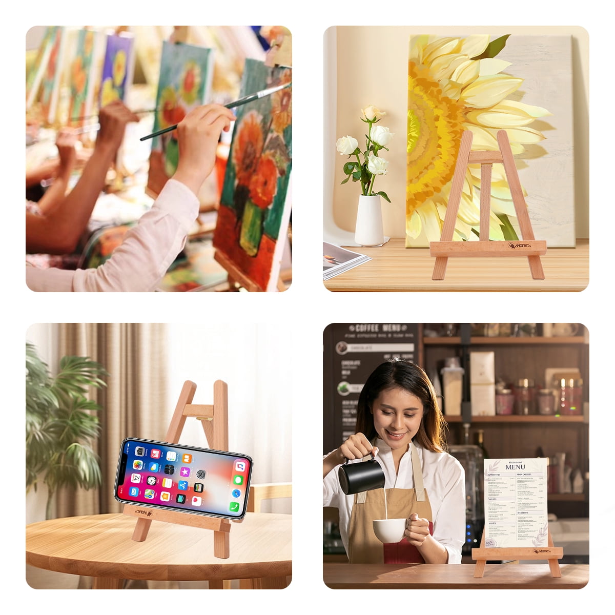 Mini Tabletop Easel – Portable Wooden Display Stand for Painting, Drawing, Art Supplies, Desktop Easel for Canvas, Picture Holder for Adults, Craft Hobby Gift