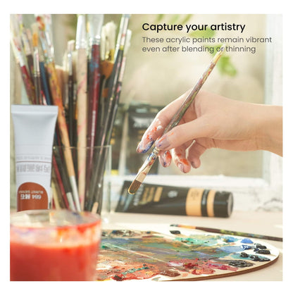 Acrylic Paint, 18 Colors x 12ml/0.4oz - Rich Pigments, Vibrant Colors for Canvas, Wood, Fabric & Crafts, Ideal for Artists, Beginners, Students & Hobbyists