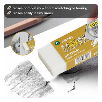 Super Clean Eraser, 20-Pack, Soft Art Eraser for Drawing Sketching, Graphite Charcoal Eraser Bulk for Classroom & Studio