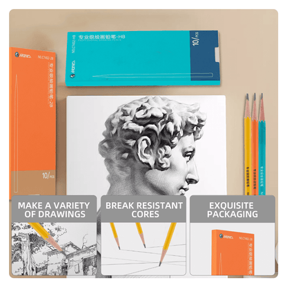 Professional Sketching Graphite Pencil, Extra Soft 10B, Deep Black Core for Drawing & Shading, Hexagonal Barrel