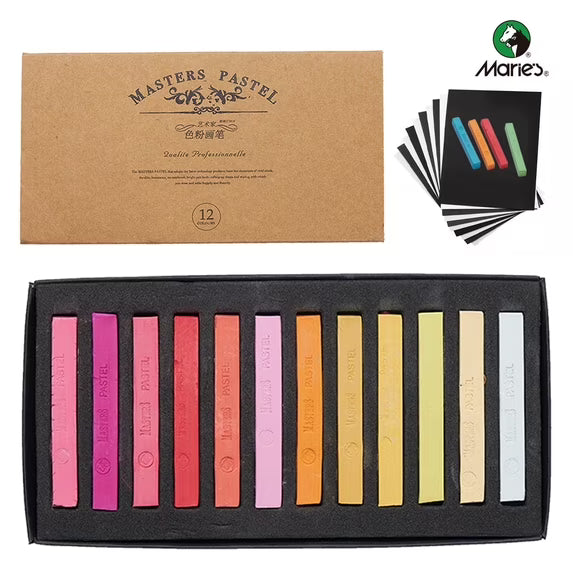 Soft Pastels, 24 Colors - Non-Toxic, Vibrant Artist Chalk Pastels for Drawing & Blending, Ideal for Beginners & Professionals