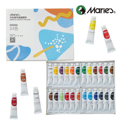Acrylic Paint, 18 Colors x 12ml/0.4oz - Rich Pigments, Vibrant Colors for Canvas, Wood, Fabric & Crafts, Ideal for Artists, Beginners, Students & Hobbyists