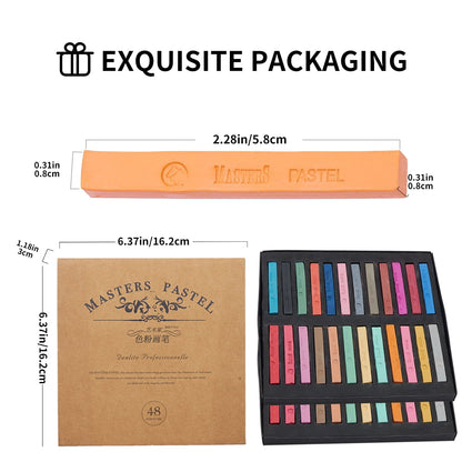 Colored Chalk Pastels – 48 Count, Vibrant Colors, Smooth Application, Ideal for Artists, Teachers, and Students