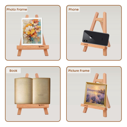 Mini Tabletop Easel – Portable Wooden Display Stand for Painting, Drawing, Art Supplies, Desktop Easel for Canvas, Picture Holder for Adults, Craft Hobby Gift