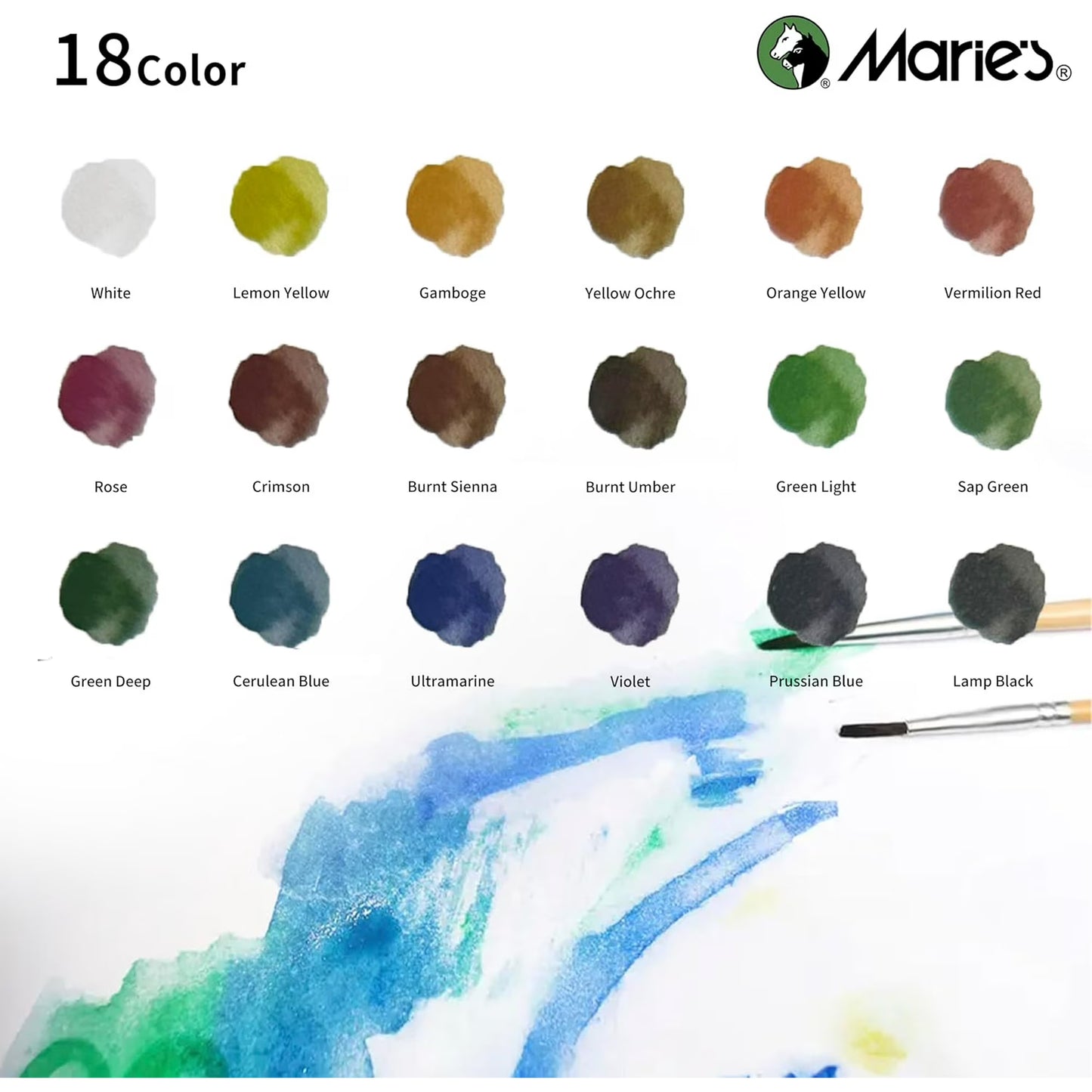 Watercolor Paint Set, 36 Colors x 12ml/0.4oz Tubes - Highly Pigmented, Perfect for Artists, Students, Beginners, Sketching & Illustration