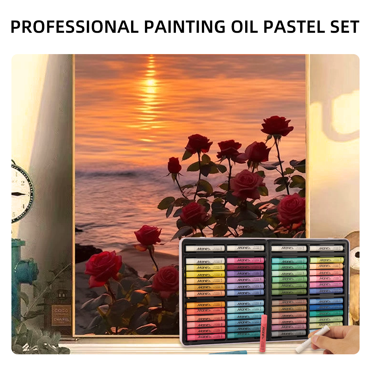 Macaron Oil Pastels Set: 24 Colors with Extra 2 White Oil Pastels for Artists Beginners Adults Teachers - Vibrant Oil Pastel Crayons for Art Painting & Drawing, Blending, Layering, Shading