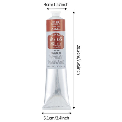 Professional Artist Quality Oil Paint, 200ml(6.74 US fl.oz) Tubes, Artist-Grade Quality (Studio & Hobby Use),Red Light