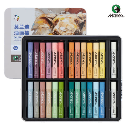 Morandi Oil Pastels Set: 24 Colors with Extra 2 White Oil Pastels for Artists Beginners Adults Teachers - Vibrant Oil Pastel Crayons for Art Painting & Drawing, Blending, Layering, Shading
