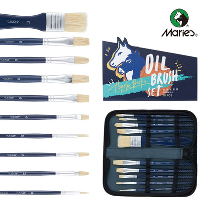 Paint Brushes Set of 10Pcs, Premium Paint Brushes for Acrylic, Oil, Watercolor Paintings, Art Supplies for Artists