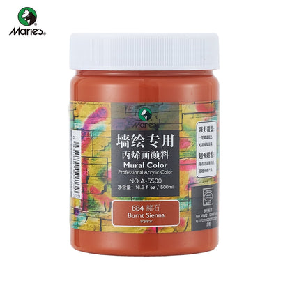 Acrylic Paint for Wall Art, 500ml(16.9Fl Oz), Rich Pigment, Waterproof Paint for Canvas/Wood/Clay, DIY Craft Supplies