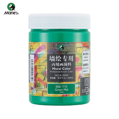 Acrylic Paint for Wall Art, 500ml(16.9Fl Oz), Rich Pigment, Waterproof Paint for Canvas/Wood/Clay, DIY Craft Supplies