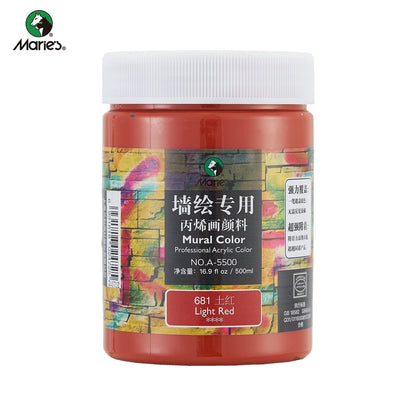 Acrylic Paint for Wall Art, 500ml(16.9Fl Oz), Rich Pigment, Waterproof Paint for Canvas/Wood/Clay, DIY Craft Supplies