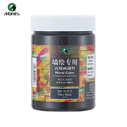 Acrylic Paint for Wall Art, 500ml(16.9Fl Oz), Rich Pigment, Waterproof Paint for Canvas/Wood/Clay, DIY Craft Supplies