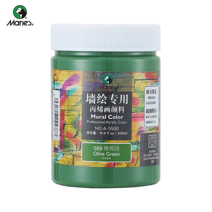 Acrylic Paint for Wall Art, 500ml(16.9Fl Oz), Rich Pigment, Waterproof Paint for Canvas/Wood/Clay, DIY Craft Supplies