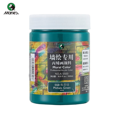Acrylic Paint for Wall Art, 500ml(16.9Fl Oz), Rich Pigment, Waterproof Paint for Canvas/Wood/Clay, DIY Craft Supplies