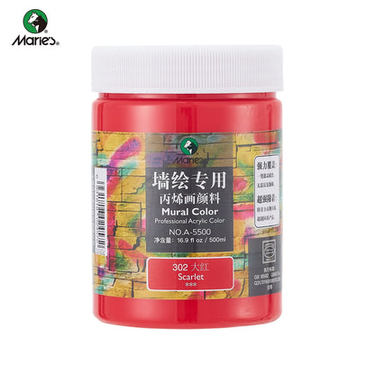 Professional Acrylic Paint 500ml (16.9Fl Oz Bottles)-Scarlet,Non Toxic Acrylic Paint No Fading Rich Pigment for Adults Artists Canvas Crafts Wood Painting,Large Surface Coverage