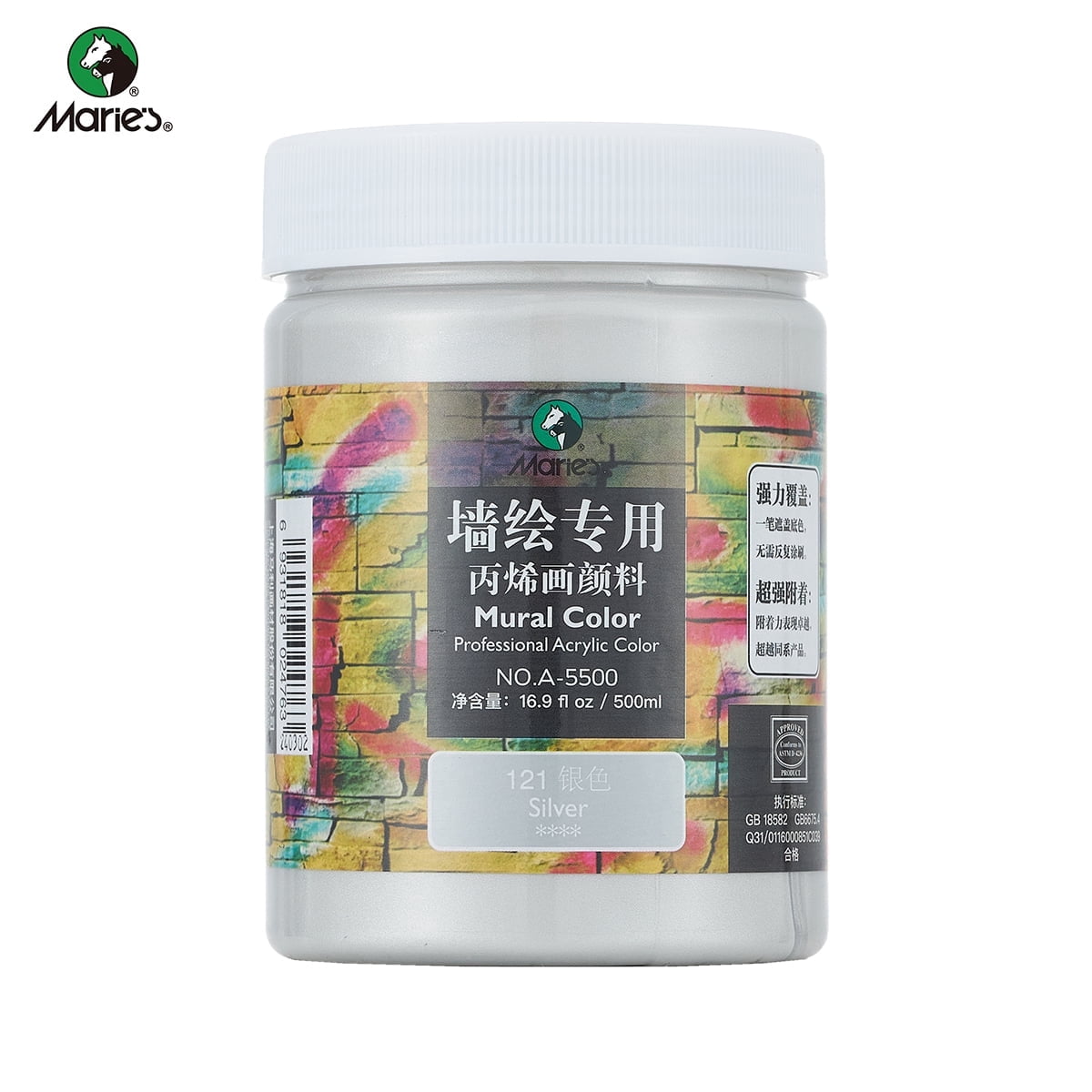 Acrylic Paint for Wall Art, 500ml(16.9Fl Oz), Rich Pigment, Waterproof Paint for Canvas/Wood/Clay, DIY Craft Supplies
