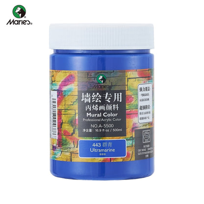 Acrylic Paint for Wall Art, 500ml(16.9Fl Oz), Rich Pigment, Waterproof Paint for Canvas/Wood/Clay, DIY Craft Supplies