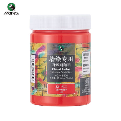 Acrylic Paint for Wall Art, 500ml(16.9Fl Oz), Rich Pigment, Waterproof Paint for Canvas/Wood/Clay, DIY Craft Supplies