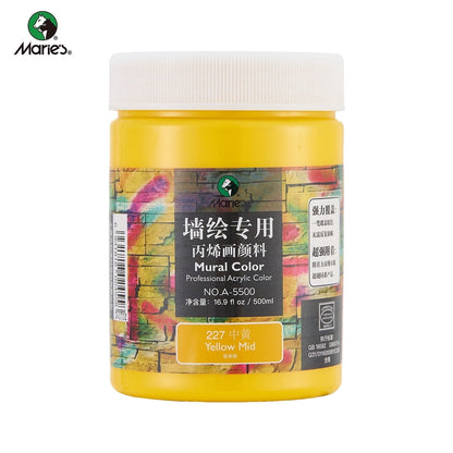 Acrylic Paint for Wall Art, 500ml(16.9Fl Oz), Rich Pigment, Waterproof Paint for Canvas/Wood/Clay, DIY Craft Supplies