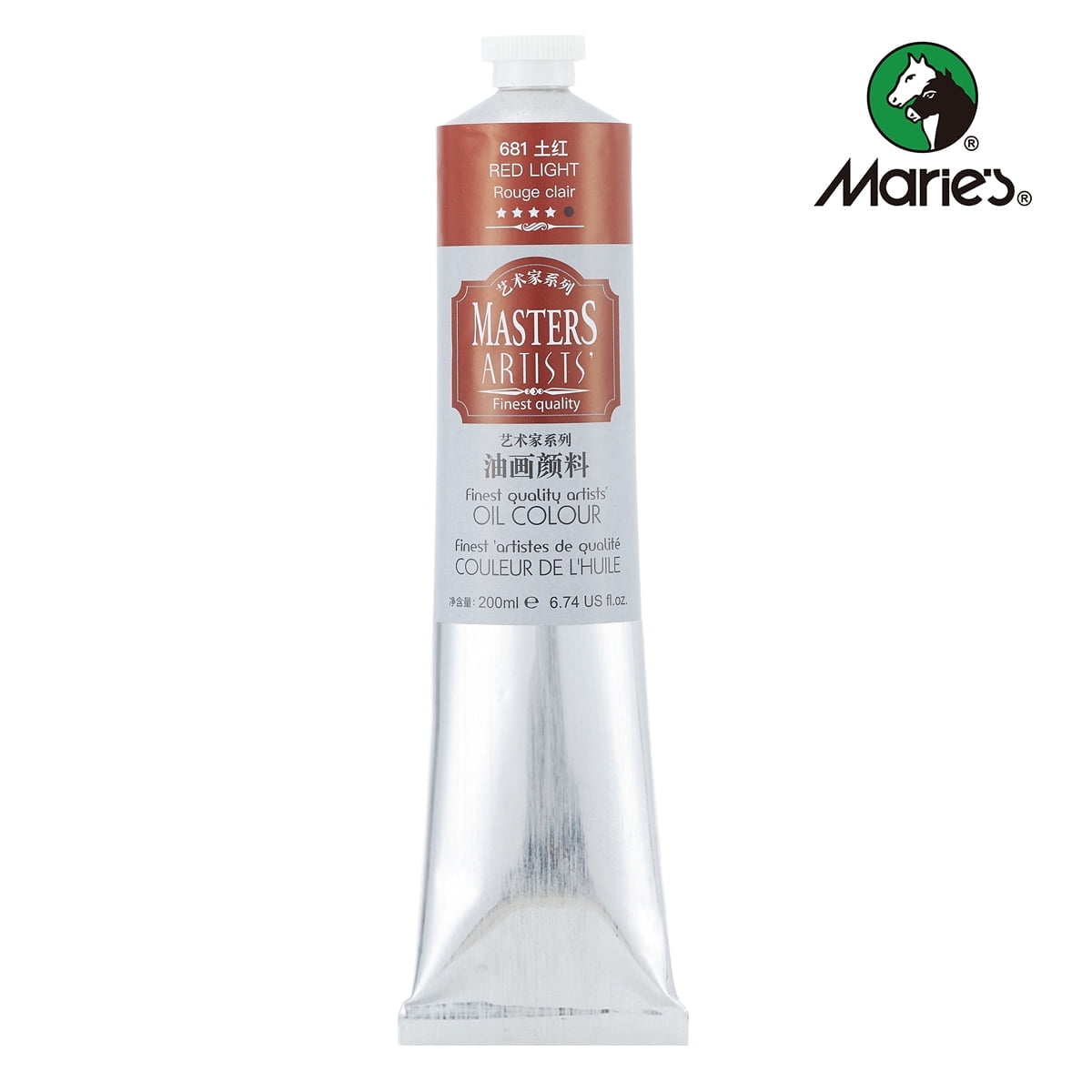 Professional Artist Quality Oil Paint, 200ml(6.74 US fl.oz) Tubes, Artist-Grade Quality (Studio & Hobby Use),Red Light