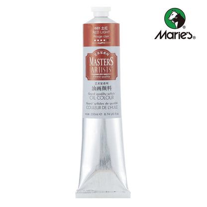 Professional Artist Quality Oil Paint, 200ml(6.74 US fl.oz) Tubes, Artist-Grade Quality (Studio & Hobby Use),Red Light