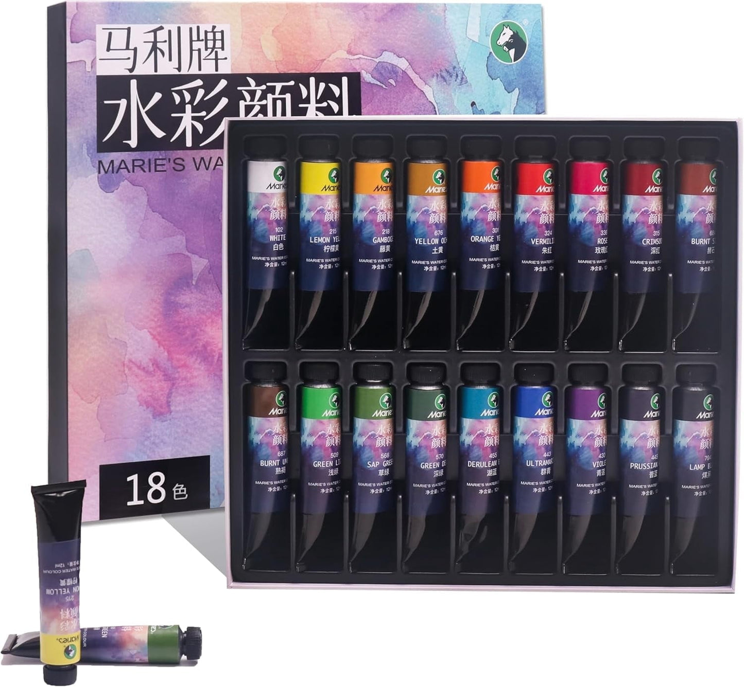 Watercolor Paint Set, 36 Colors x 12ml/0.4oz Tubes - Highly Pigmented, Perfect for Artists, Students, Beginners, Sketching & Illustration