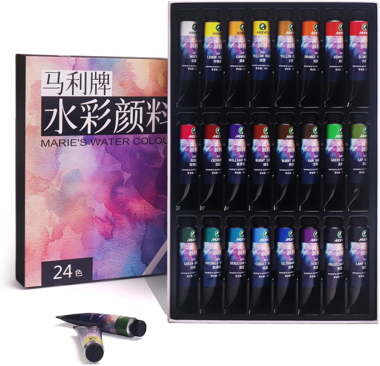 Watercolor Paint Set, 36 Colors x 12ml/0.4oz Tubes - Highly Pigmented, Perfect for Artists, Students, Beginners, Sketching & Illustration