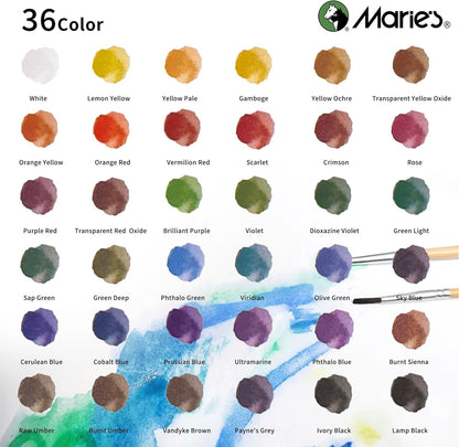 Watercolor Paint Set, 36 Colors x 12ml/0.4oz Tubes - Highly Pigmented, Perfect for Artists, Students, Beginners, Sketching & Illustration